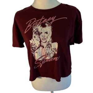 Old Navy T-Shirt Women's Size Small Maroon Graphic Tee Britney Spears  Y2K Retro